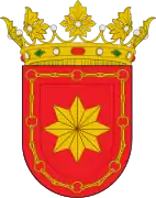 Escudo de la ciudad de Estella en Navarra. La estrella es símbolo distintivo y emblemático de la ciudad.