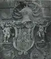 Escudo de Puebla en la antigua fachada de la Alhóndiga