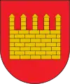 Escudo de armas del antiguo municipio de Mur. De gules, un muro de oro