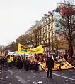 Manifestantes de la sección francesa durante el Foro Social Europeo de París