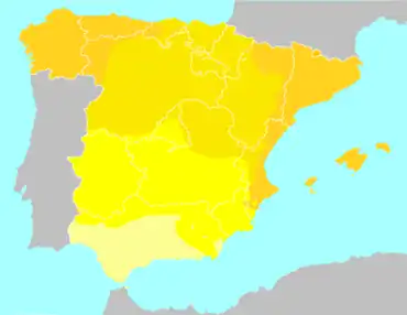 (zonas bilingües)     Septentrional     Dialectos de transición     Dialecto andaluz