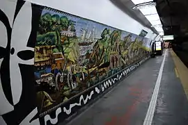 Mural en el andén sur