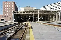 Muelle de la Estación de Braga, en diciembre de 2009.