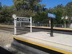 Final del andén y nomenclador original