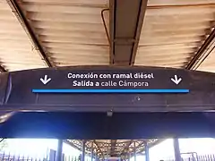 Señalética de la estación