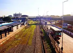 Panorama de las vías con vista hacia Luján