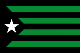 Estelada con los colores del Club Joventut de Badalona