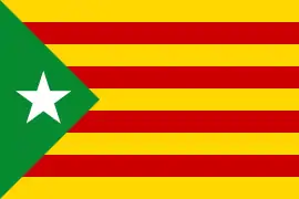 Estelada verda (verde) usada por sectores ecologistas