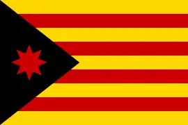 Estelada anarquista, con una estrella de ocho puntas