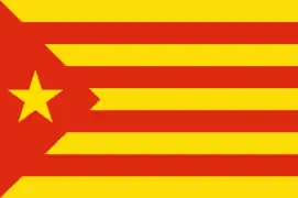 Estelada usada por el extinto PCE(i) en Cataluña