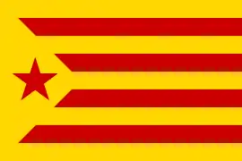 La estelada de Cataluña.