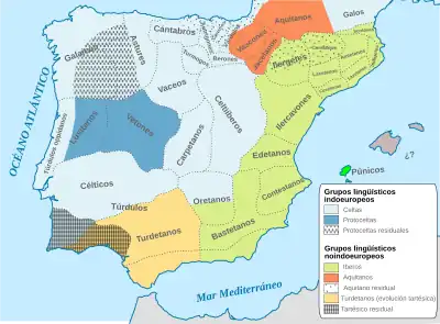 Grupos lingüísticos en torno al 200 A. de C.