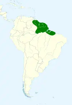 Distribución geográfica de la eufonia negra.