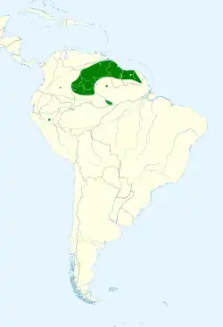 Distribución geográfica de la eufonia plúmbea.