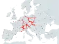 Rutas Eurocity en 2015-16.