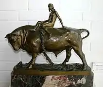 El rapto de Europa, de Lilli Wislicenus-Finzelberg (1930). La figura femenina es asociable a los estilos decorativos de finales del XIX y comienzos del XX (art nouveau y art decó).