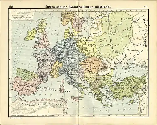 Mapa político de Europa en el año 1000