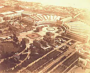 Vista aérea del palacio de la Industria, de Jaume Gustà i Bondia