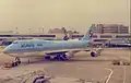 El avión accidentado fotografiado en octubre de 1985.