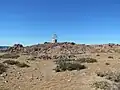 Vista desde lejos del Faro de Punta Medanosa desde el oeste.