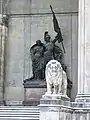 Múnich:León en frente del Feldherrnhalle.