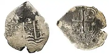 Moneda de 2 reales de Felipe IV, Potosí, 1661.