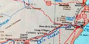 Mapa entre los más completos del FCCH que en 1962. Sin embargo, no se incluyó al ramal del Dique.