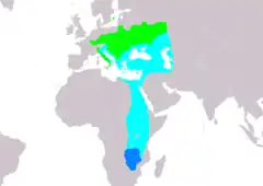 Distribución de Ficedula albicollis