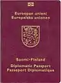 Portada frontal de un pasaporte diplomático biométrico