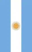 Bandera vertical de Argentina.