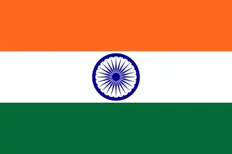 Bandera de la India, usada en Bangladés desde el 15 de diciembre de 1971 hasta el 13 de marzo de 1972.