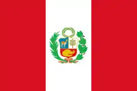 Cuarta Bandera Nacional del Perú, creada mediante el decreto del Congreso Constituyente el 25 de febrero de 1825.