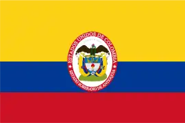 Bandera del Estado Soberano de Antioquia en 1863.