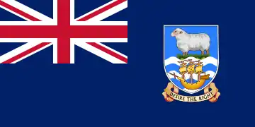 Bandera de las islas Malvinas (como territorio británico de ultramar)