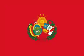 El 1 de mayo de 1837, a través del Pacto de Tacna, se ratifica la Confederación Perú-Boliviana, manteniéndose las banderas del Nor Perú y Sud Perú, ahora como conformantes de la confederación, y se decreta la creación de una nueva bandera para representar a la confederación.