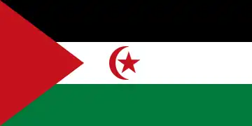 Bandera de la República Árabe Saharaui Democrática (Sahara Occidental).