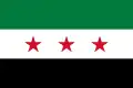 Variante de la bandera de Siria usada por la oposición siria en el exilio. (2011-2012)