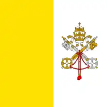 Bandera de la Ciudad del Vaticano entre 2001 y 2023.