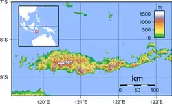 Localización en la región de la isla de Flores