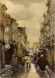 Spuistraat La Haya (gouache)