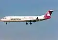 Fokker 100 de Mexicana (XA-SHG) aterrizando en el Aeropuerto Internacional de Miami.