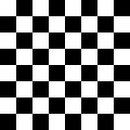 Un diagrama de tablero de damas de 8×8 vacío