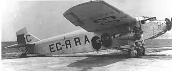 Ford Trimotor de LAPE, matrícula EC-RRA