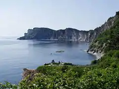 El cabo Gaspé desde el cabo Bon-Ami, en la parte norte de la península de Forillon