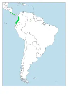 Distribución geográfica del formicario cabecinegro.