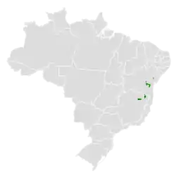 Distribución geográfica del hormiguerito picofino.