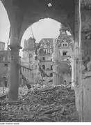 Dresde, ruinas del establo de la corte anexo al palacio.