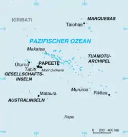 Mapa de las islas Australes