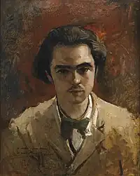 Retrato de Verlaine por Gustave Courbet.