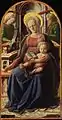 Pintura de la Virgen y el niño en la Sedes sapientiae («trono de la sabiduría»), de Fra Filippo Lippi, siglo XV